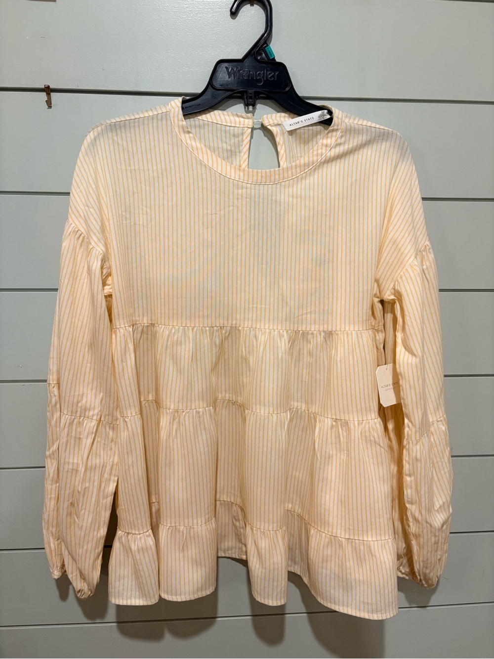Altar'd State Yellow Striped Blouse